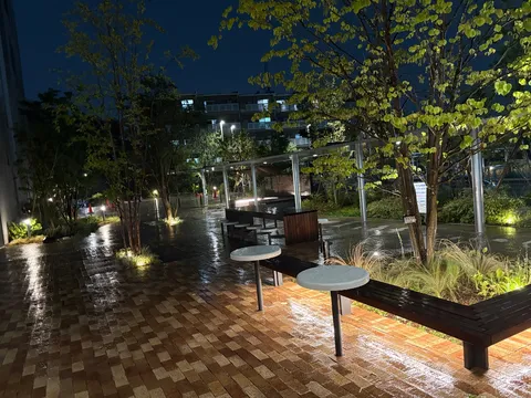 雨上がりの夜、都会のオアシス
