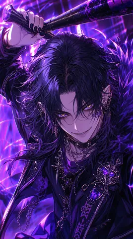 闇夜を切る紫の刃