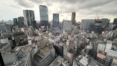 雲間にそびえる都市の断面