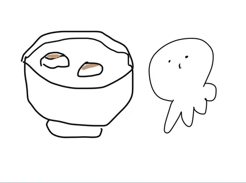 お椀と謎の生き物