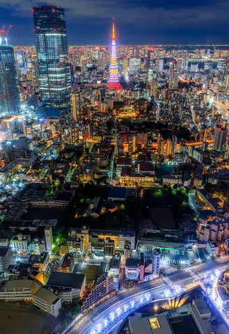 夜空に映える光の都市