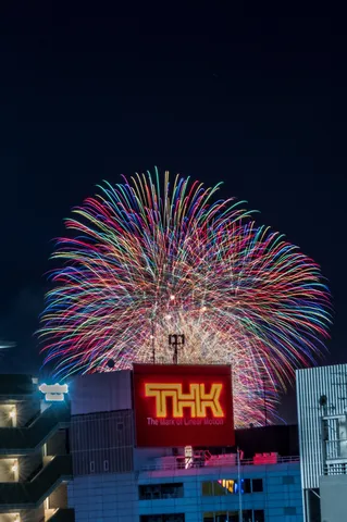 夜空を編む光の花