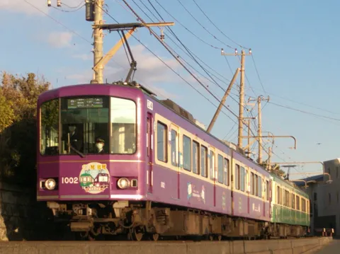 懐かしのパープルカラー、電車に揺られて