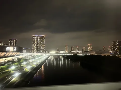 夜景に映る光の川
