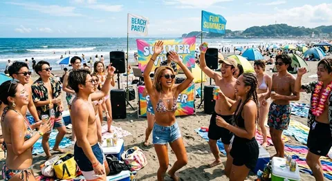弾ける夏のビーチバイブス