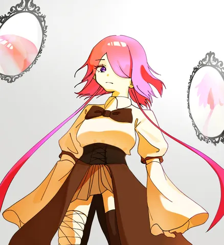 鏡と少女の幻想的な世界