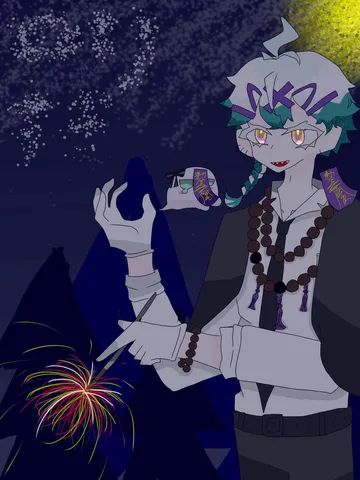 手持ち花火と幽凪こなた