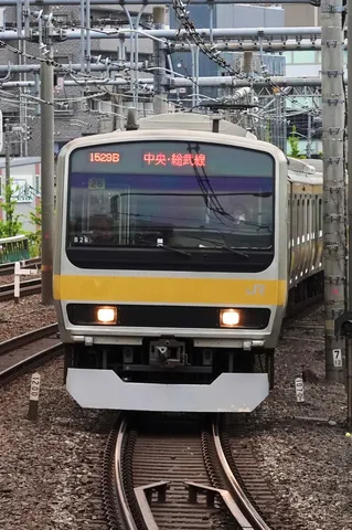 中央線、黄昏時の停車