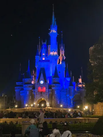 夜空に輝く魔法の城
