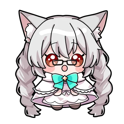 メガネとリボンがキュートな猫耳キャラ