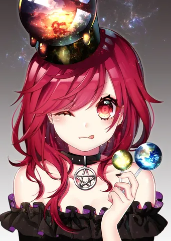 宇宙をまとう少女のウィンク