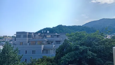 緑に包まれた高層マンション
