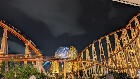夜空に輝く遊園地の軌跡