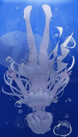 水中で揺れるリボンの世界