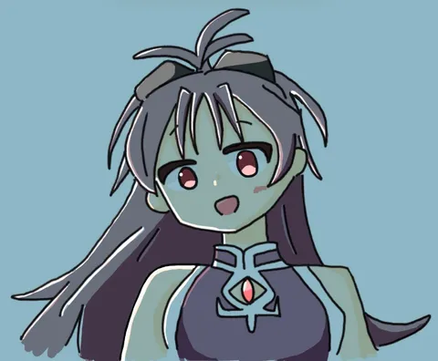 アニメ風の美少女、クールな表情