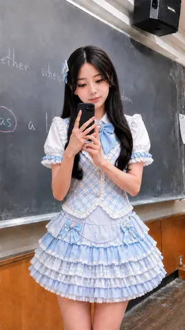 青いフリルの甘い世界