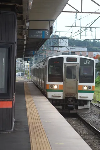 朝の線路に響く列車