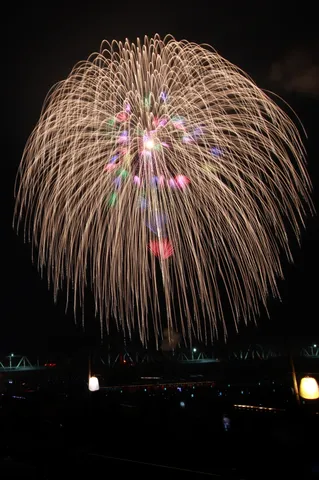 夜空に広がる花火の幕