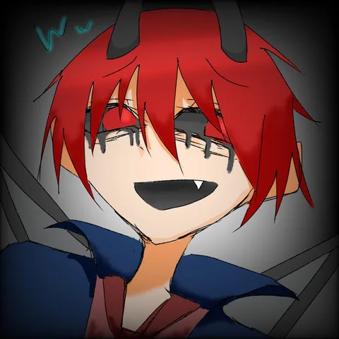 悪魔みたいな表情と赤い髪
