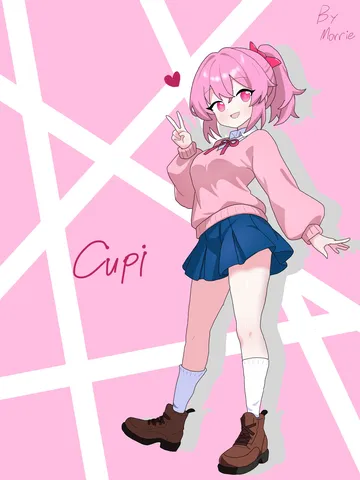 キュートなピンクツインテールガール
