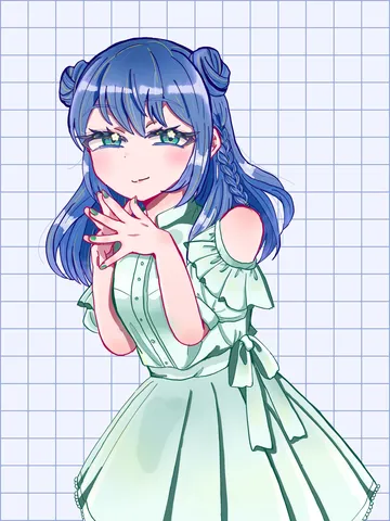 青い髪の少女、指先で秘密を紡ぐ