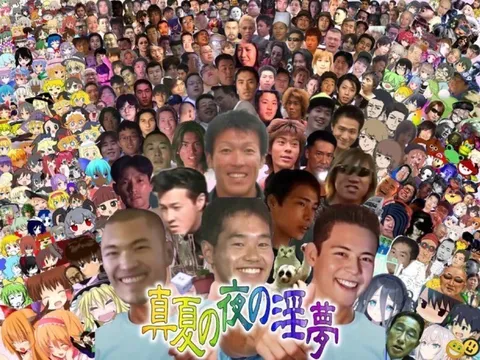 群像の夜、色と笑顔の輝き