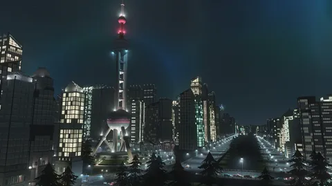 夜空を穿つ光の塔