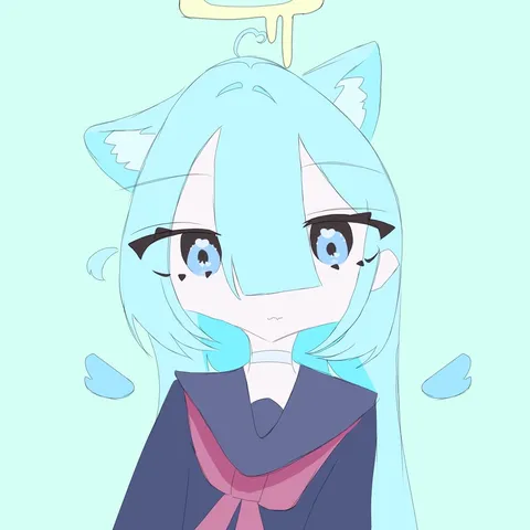 水色の天使、儚げな微笑み