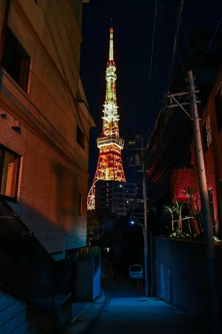 路地裏からの東京の灯