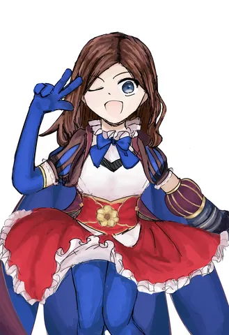 ピースサインでウィンク！
