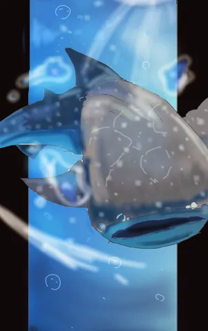 水中を漂う青き巨星