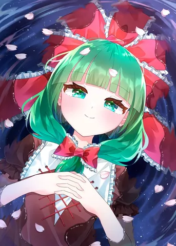 おや、髪に花びらがひとつ