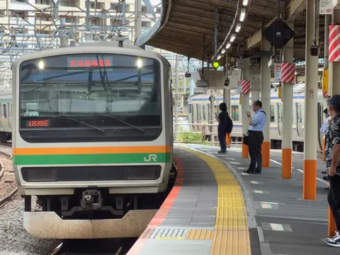 朝のホームに息づく列車