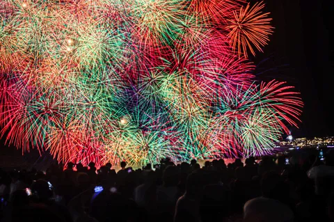 夜空を埋め尽くす花火の競演