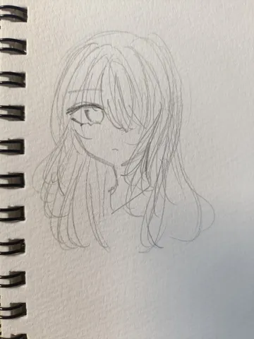 鉛筆の優しいタッチが儚げな表情を描き出す