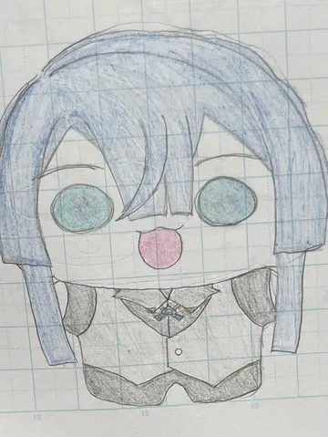 青髪のほっこりスタイル
