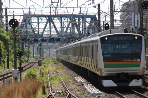 小田急の鉄橋と東海道線