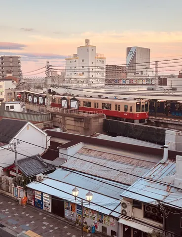 夕焼けと電線ダンス