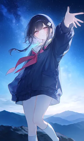 星空を掴む瞬間の一枚