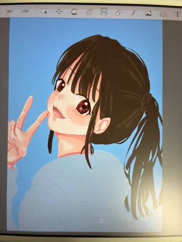 彼女のポーズにドキッ