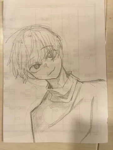 鉛筆のタッチが心地よいアニメ風イラスト