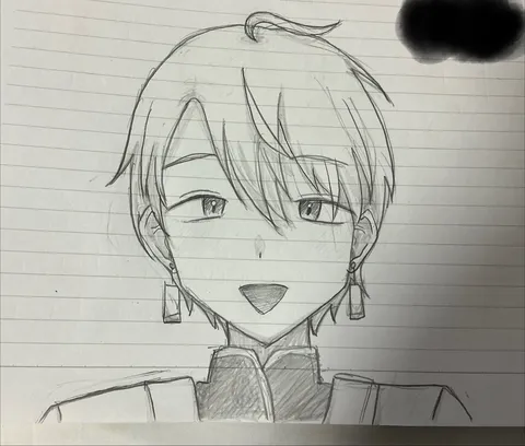 落書き風、アニメキャラのポートレート