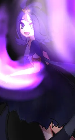 闇夜に灯る紫の精霊