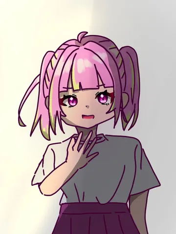 ピンクツインテとセーラー服の少女