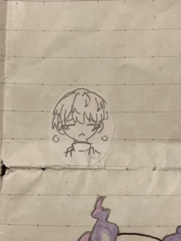 えんぴつタッチの寂しげな表情