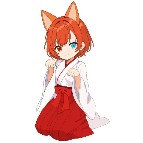 和装のけもみみ少女