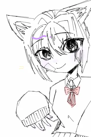 猫耳と微笑みの一場面