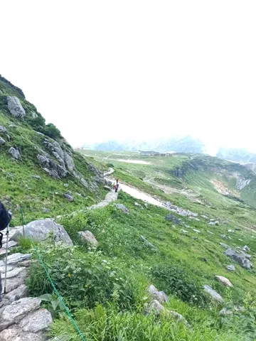 緑なす山道、心地よい風