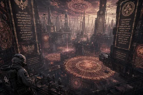 魔法陣輝く未来都市