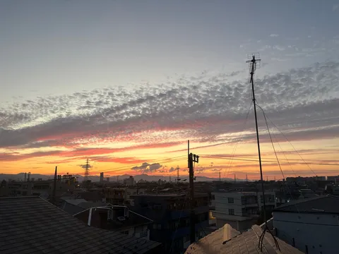 夕暮れの街に差す温かな線